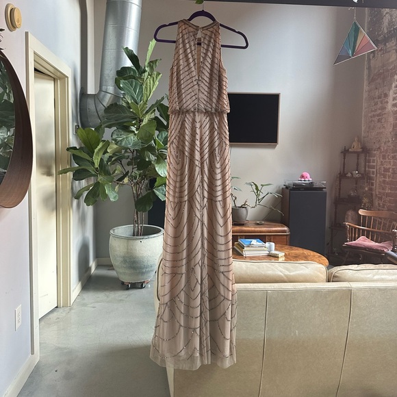 Adrianna Papell Beaded Formal Dress Size 0 - Picture 3 of 4